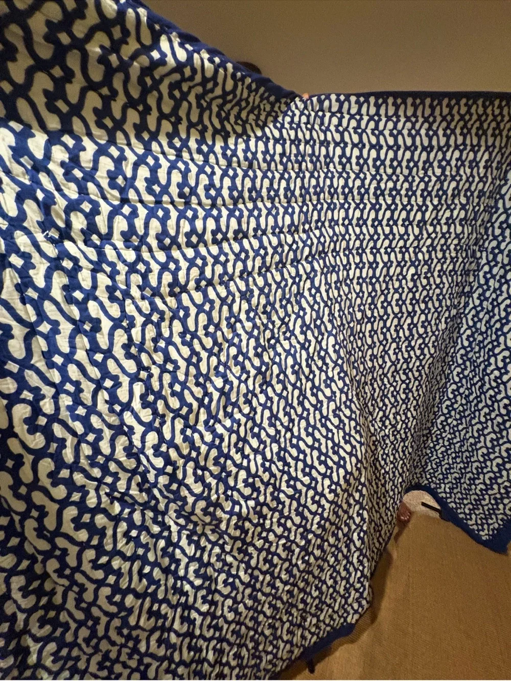 Roller Rabbit Blue Geometric Big Cata Quilt